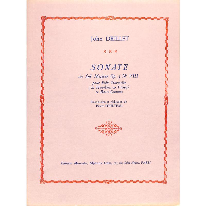 Titelbild für AL 25555 - SONATE G-DUR OP 3/8