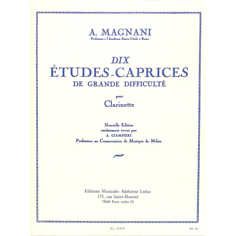Titelbild für AL 21613 - 10 ETUDES CAPRICES DE GRANDE DIFFICULTE