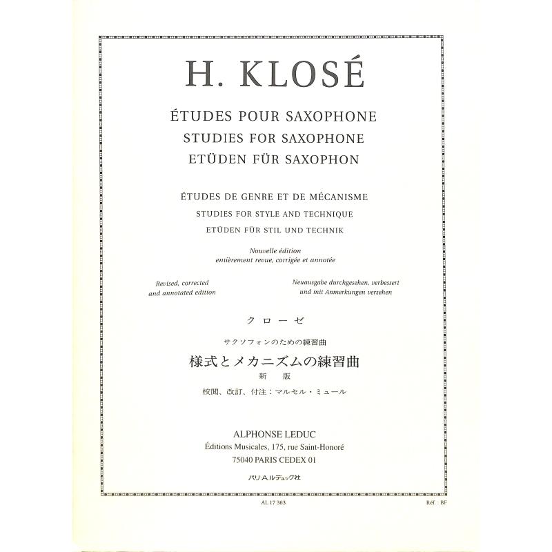 Titelbild für AL 17363 - ETUDES DE GENRE + DE MECANISME