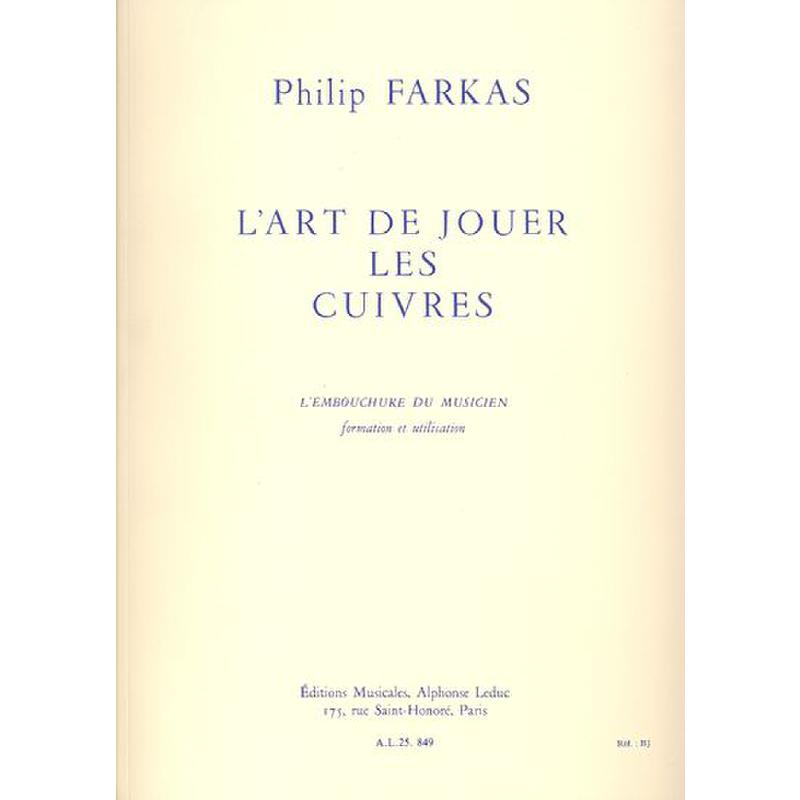 Titelbild für AL 25849 - L'ART DE JOUER LES CUIVRES