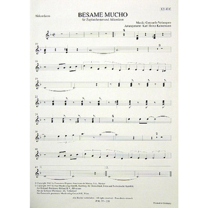 Titelbild für PMV 12140-F - Besame mucho (kiss me much)