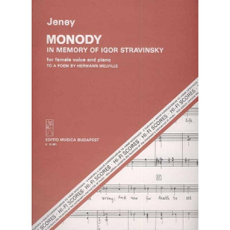 Titelbild für EMB 12491 - MONODY IN MEMORIAM IGOR STRAWINSKY
