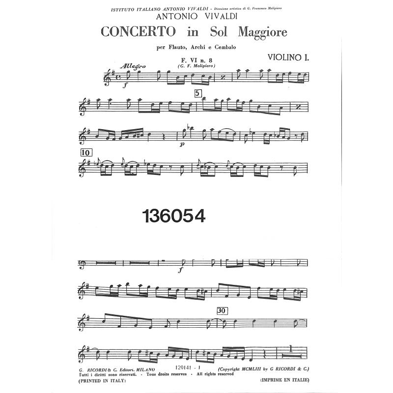 Titelbild für NR 136054 - CONCERTO G-DUR F 6/8 T 151