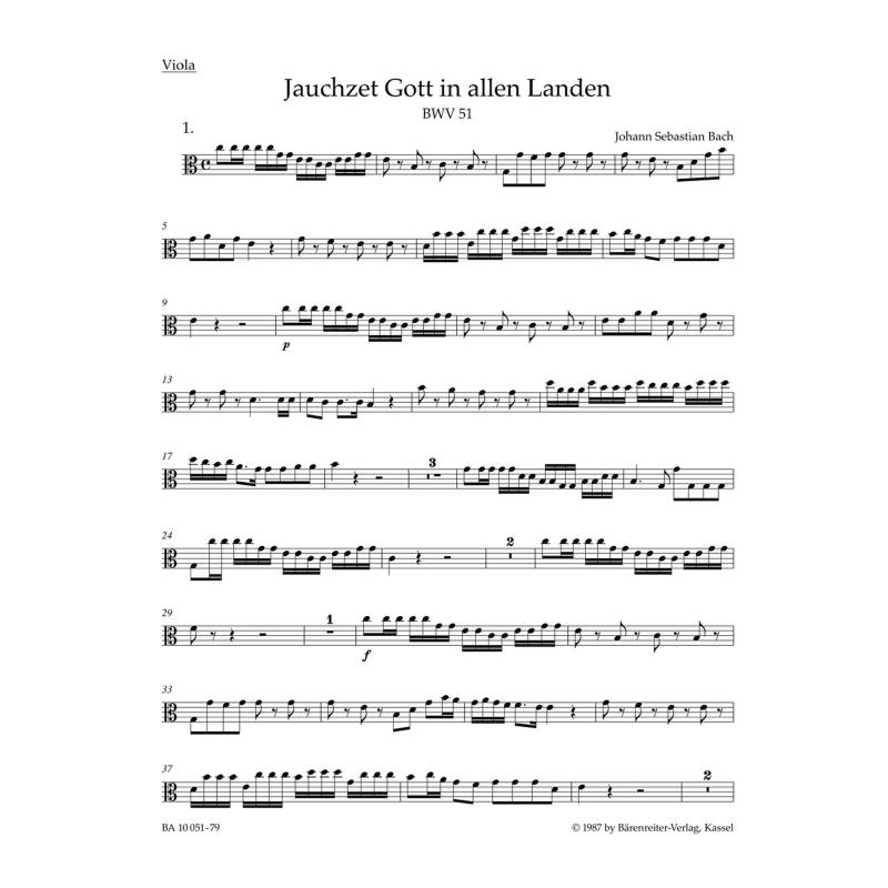 Titelbild für BA 10051-79 - Kantate 51 jauchzet Gott in allen Landen BWV 51