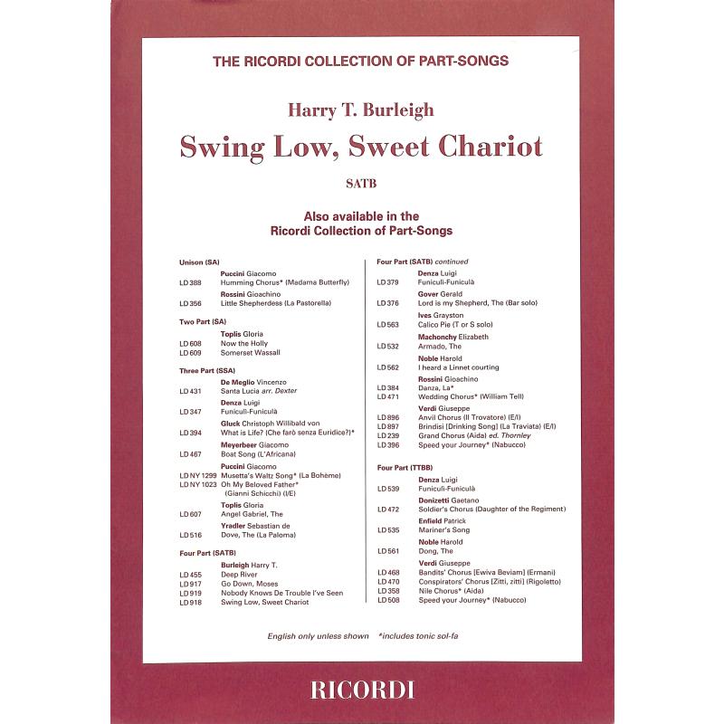 Titelbild für LD 918 - SWING LOW SWEET CHARIOT