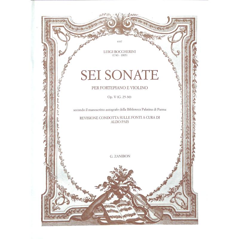 Titelbild für GZ 6167 - 6 Sonaten op 5 (g 25-30)
