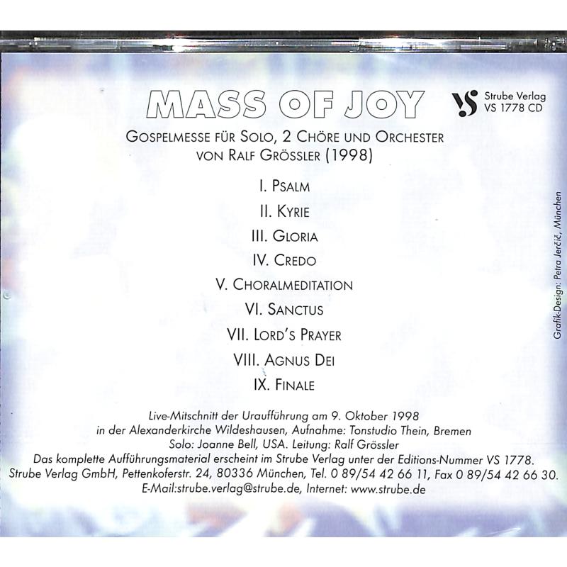 Notenbild für VS 1778-CD - MASS OF JOY - GOSPELMESSE