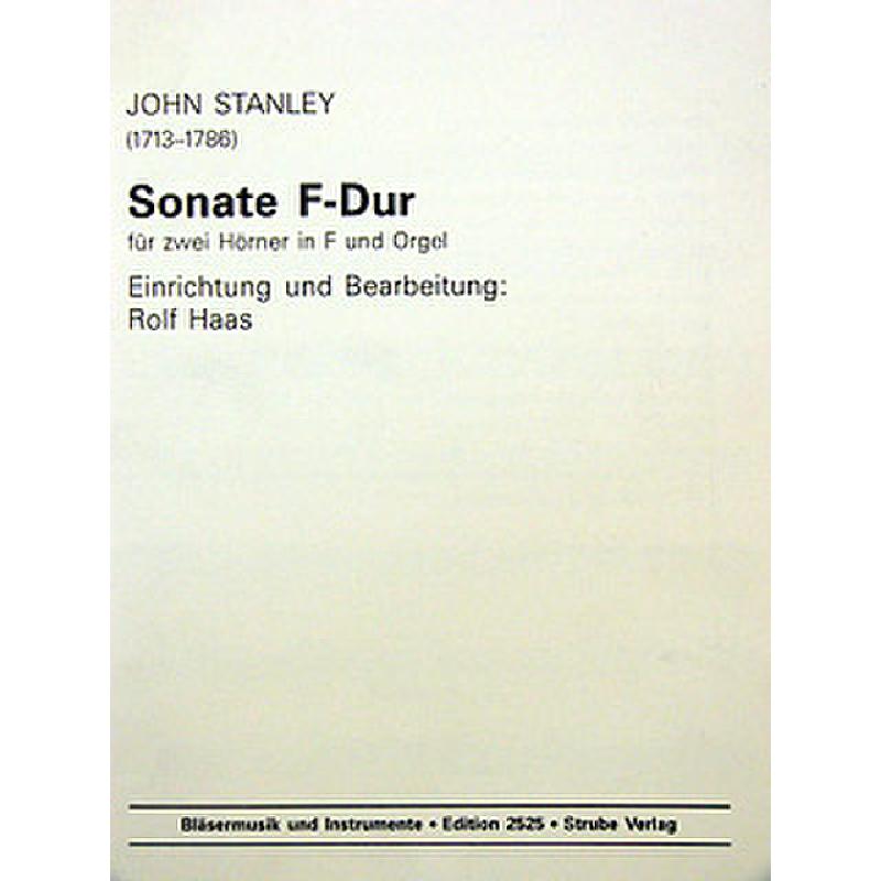 Titelbild für VS 2525 - SONATE F-DUR