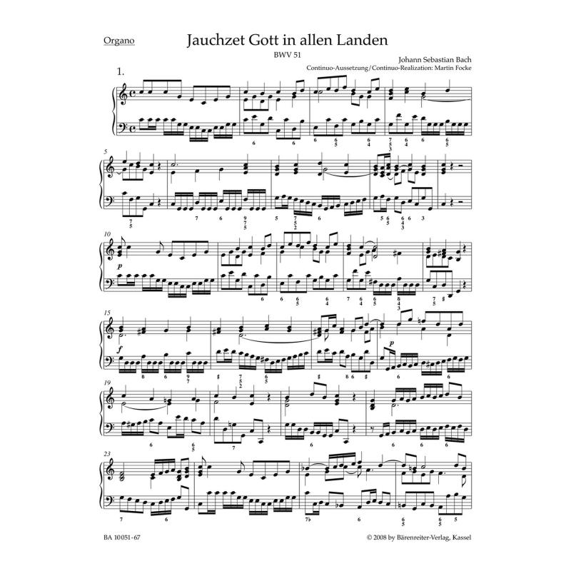 Titelbild für BA 10051-67 - Kantate 51 jauchzet Gott in allen Landen BWV 51