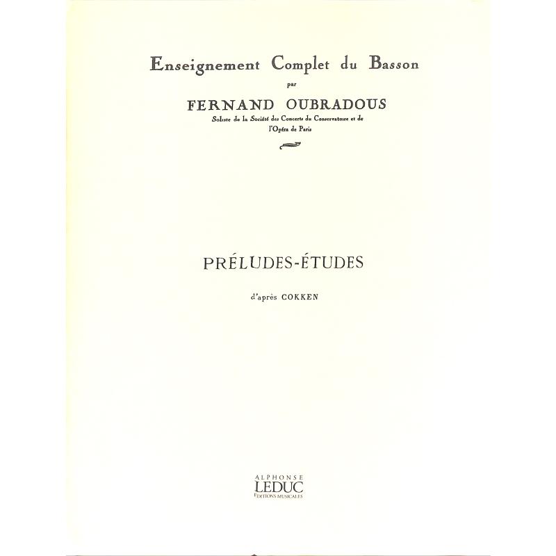 Titelbild für AL 19972 - PRELUDES ETUDES