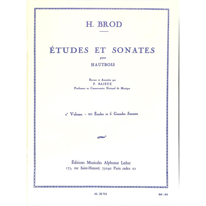 Titelbild für AL 20753 - ETUDES + SONATES 2