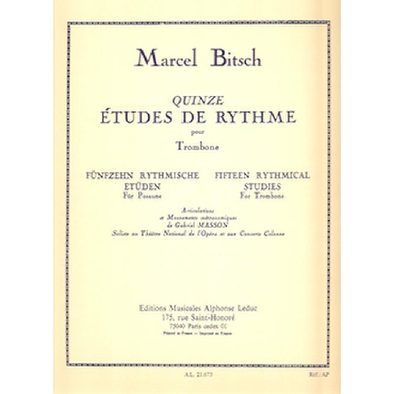 Titelbild für AL 21673 - 15 ETUDES DE RHYTHME