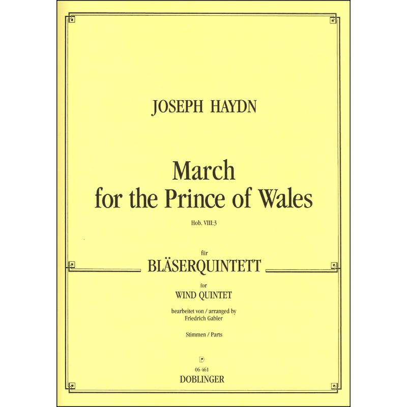 Titelbild für DO 06461 - MARCH FOR THE PRINCE OF WALES HOB 8:3
