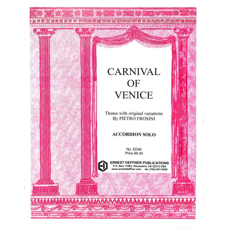 Titelbild für DEFFNER -ED40 - CARNIVAL OF VENICE THEMA + VARIATIONEN