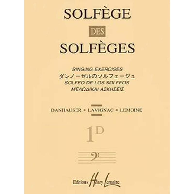 Titelbild für LEMOINE 19318 - SOLFEGE DES SOLFEGES 1D CLE DE FA SANS ACCOMPAGNEMENT