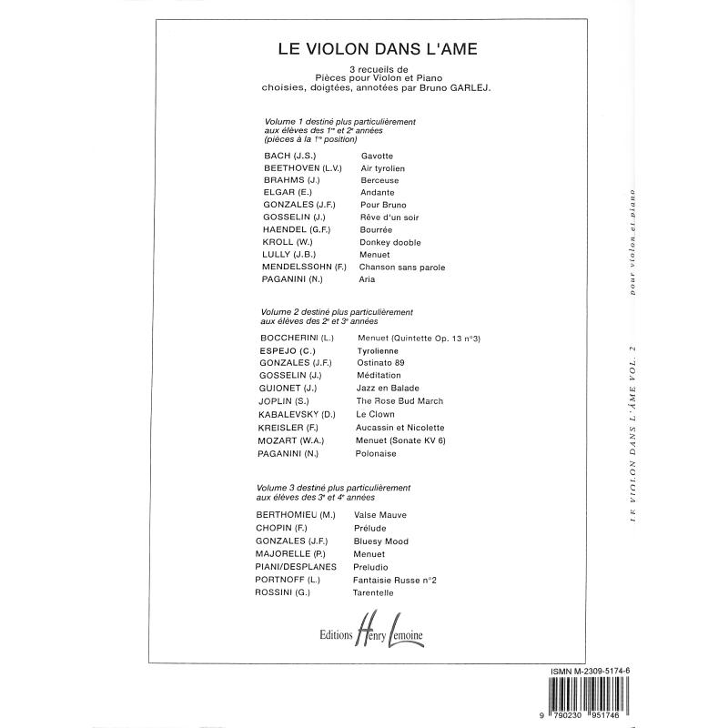 Notenbild für LEMOINE 25174 - LE VIOLON DANS L'AME 2