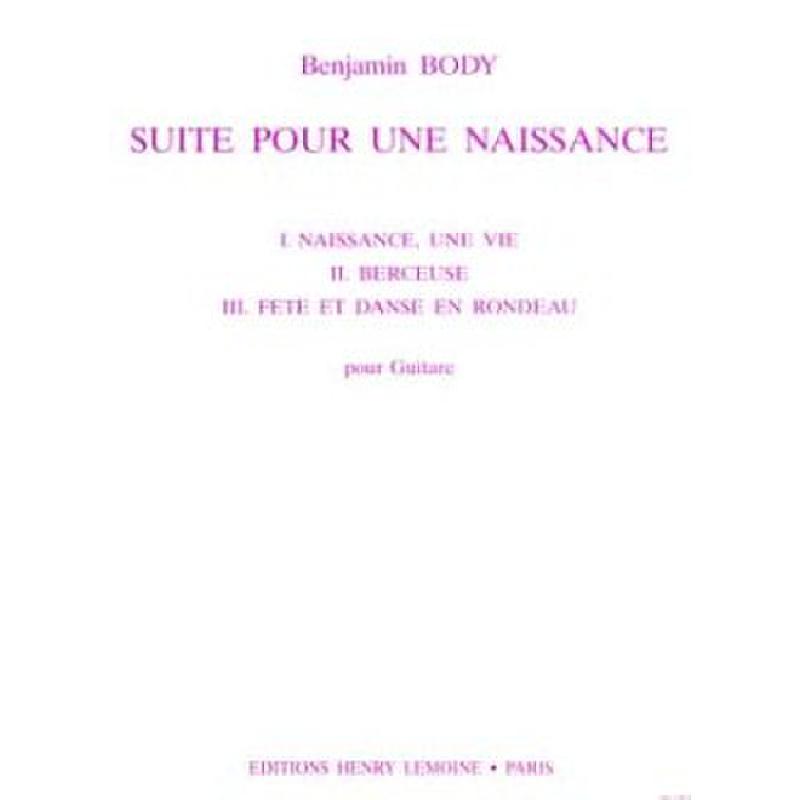 Titelbild für LEMOINE 26117 - SUITE POUR UNE NAISSANCE