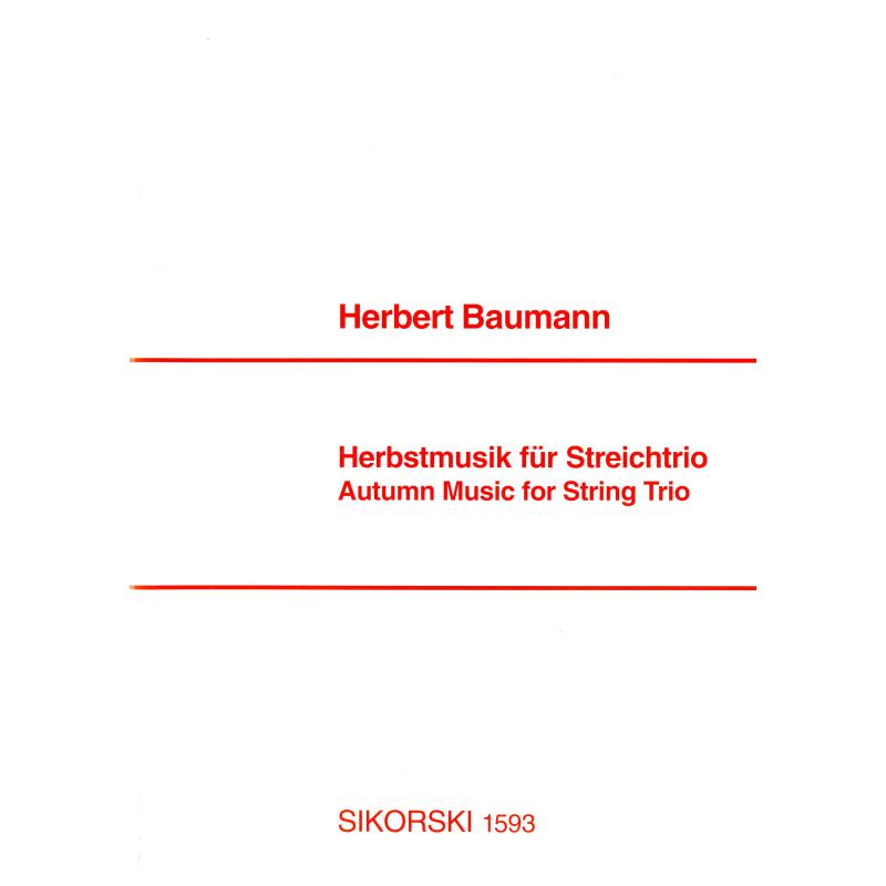 Titelbild für SIK 1593 - HERBSTMUSIK FUER STREICHTRIO