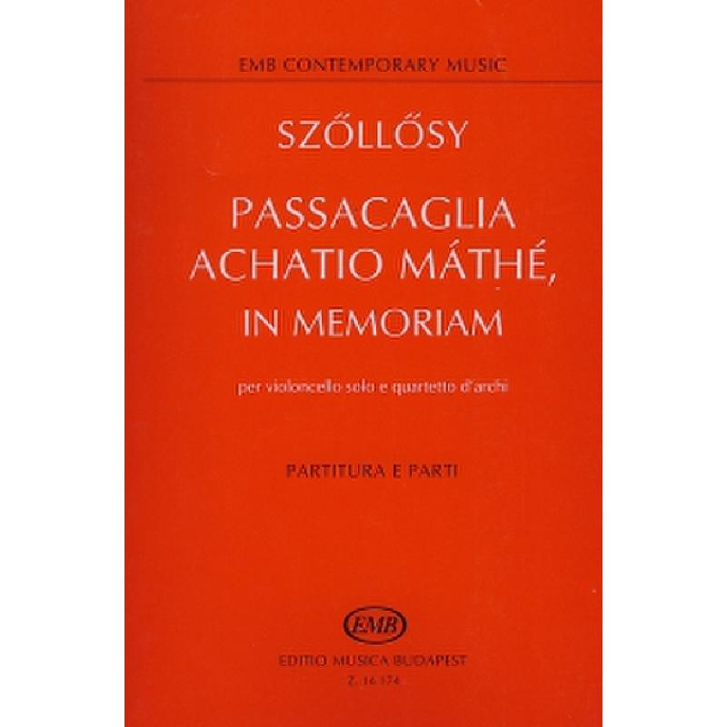 Titelbild für EMB 14174 - PASSACAGLIA ACHATIO MATHE IN MEMORIAM