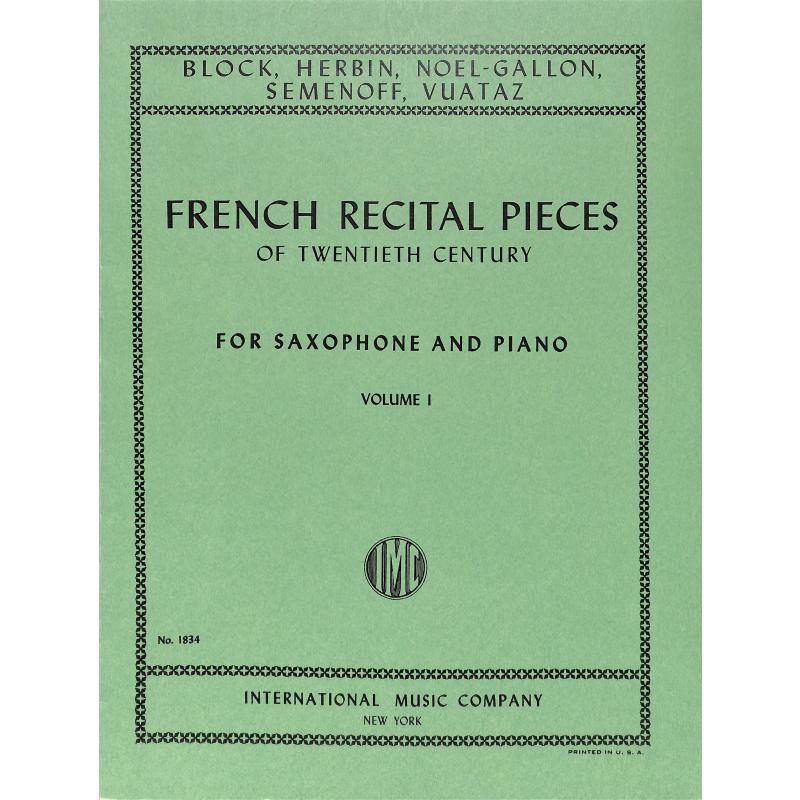 Titelbild für IMC 1834 - FRENCH RECITAL PIECES OF 20TH CENTURY VOL 1