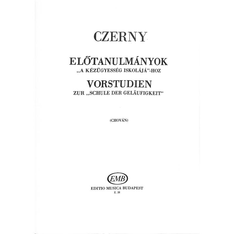 Titelbild für EMB 28 - VORUEBUNGEN ZU SCHULE DER GELAEUFIGKEIT OP 23