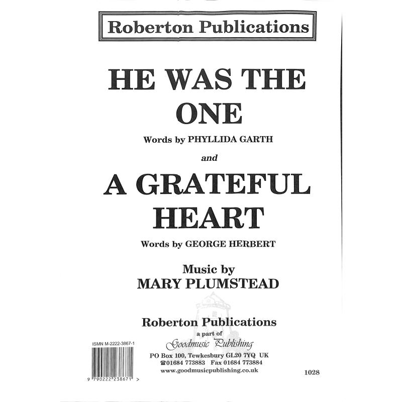 Titelbild für ROBERTON 1028 - HE WAS THE ONE + A GRATEFUL HEART