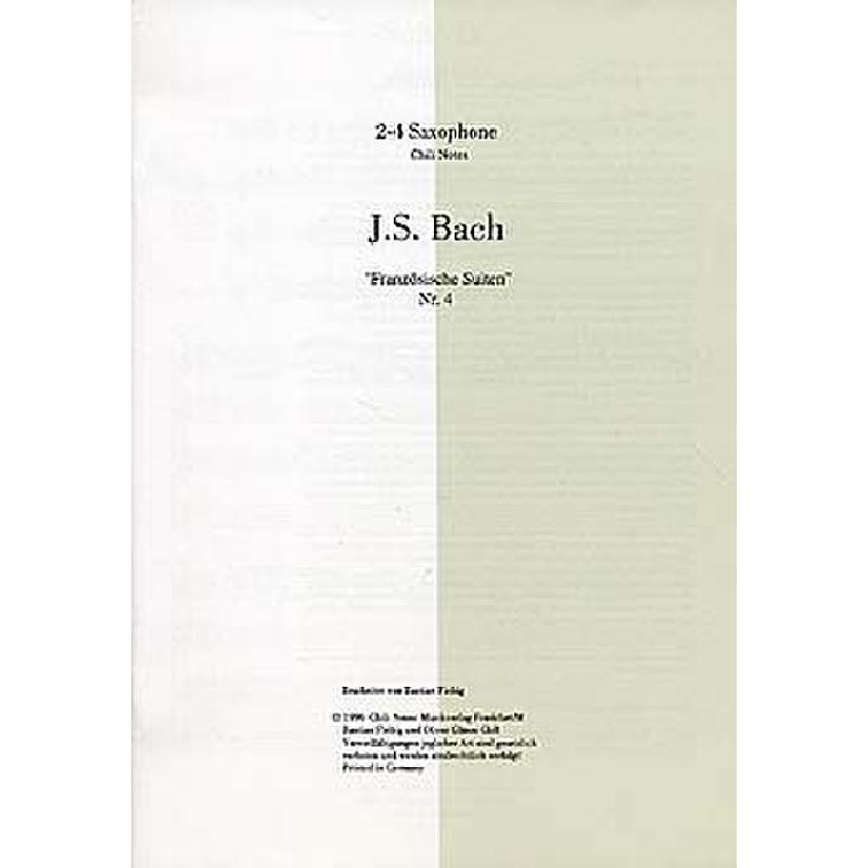 Titelbild für CHILI 4010 - FRANZOESISCHE SUITE 4 BWV 815