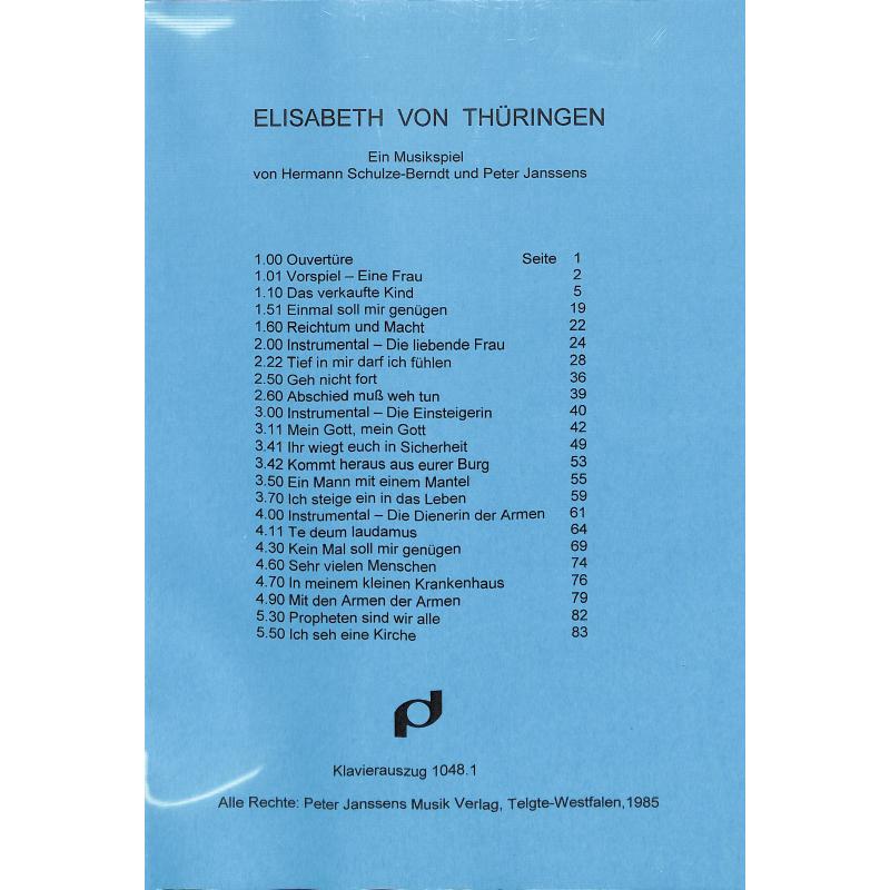 Titelbild für JANSSENS 1048-01 - ELISABETH VON THUERINGEN