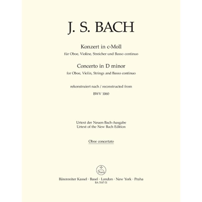 Titelbild für BA 5147-31 - Konzert c-moll nach BWV 1060