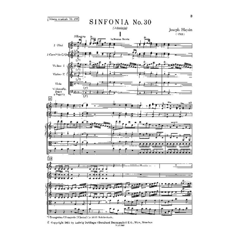 Titelbild für DM 230-P - SINFONIE 30 C-DUR HOB 1/30 (ALLELUJA)