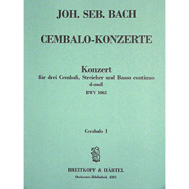 Titelbild für EBOB 4321-CEMB1 - KONZERT D-MOLL BWV 1063 - 3 CEM
