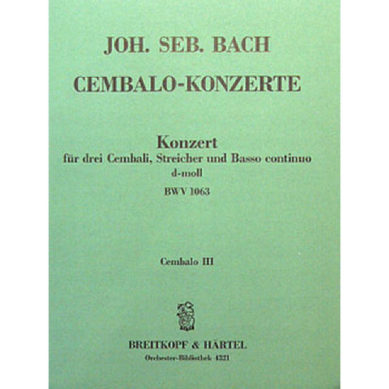 Titelbild für EBOB 4321-CEMB3 - KONZERT D-MOLL BWV 1063 - 3 CEM