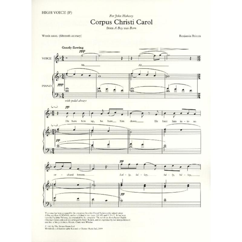 Titelbild für CH 76637 - CORPUS CHRISTI CAROL F-DUR