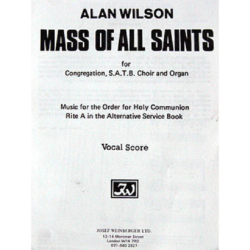Titelbild für WEINB 1576-12 - MASS OF ALL SAINTS