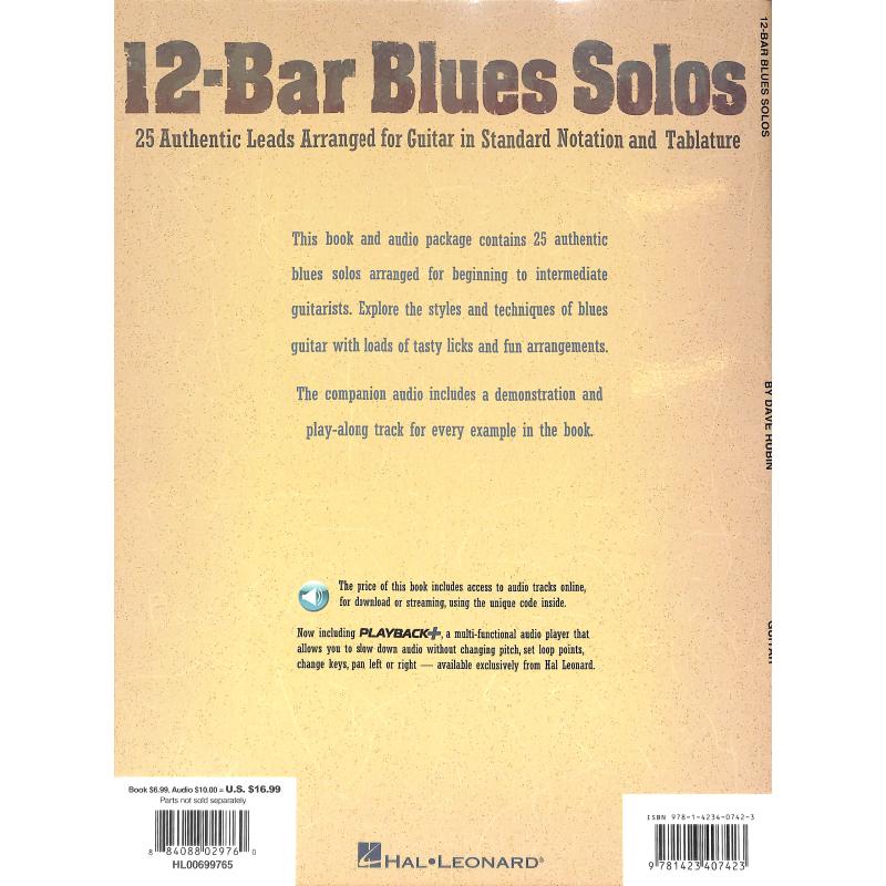 Notenbild für HL 699765 - 12 BAR BLUES SOLOS