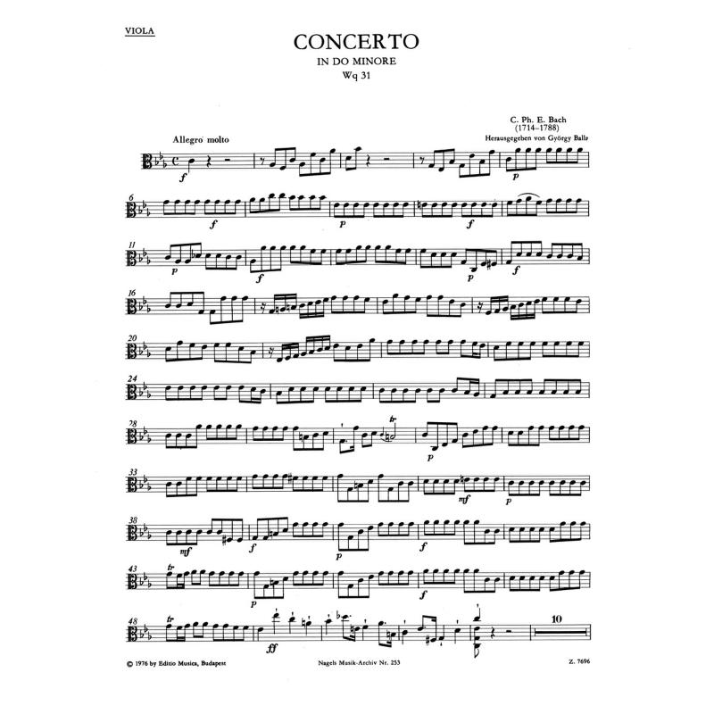 Titelbild für BANMA 253-79 - Concerto c-moll WQ 31