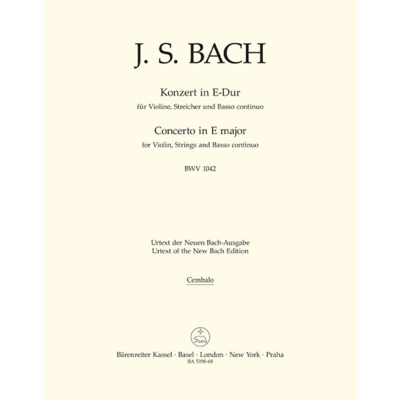 Titelbild für BA 5190-68 - Konzert 2 E-Dur BWV 1042