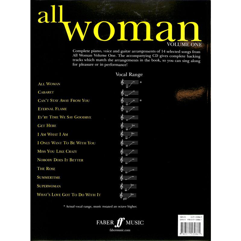 Notenbild für ISBN 0-571-53086-9 - ALL WOMAN 1