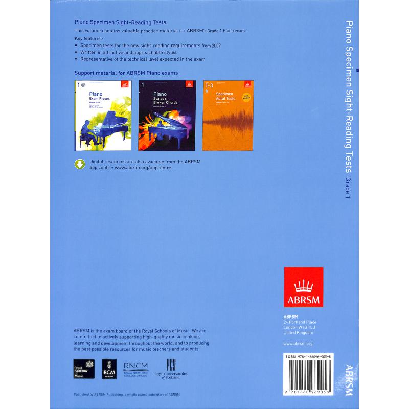 Notenbild für ABRSM 9058 - SPECIMEN SIGHT READING TESTS 1 FROM 2009