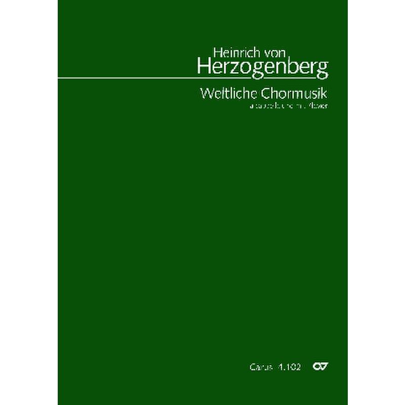 Titelbild für CARUS 4102-00 - Weltliche Chormusik a cappella und mit Klavier