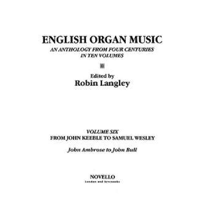 Titelbild für MSNOV 10196 - ENGLISH ORGAN MUSIC 6