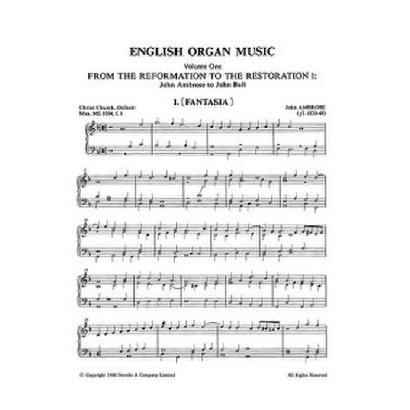 Titelbild für MSNOV 10191 - ENGLISH ORGAN MUSIC 1