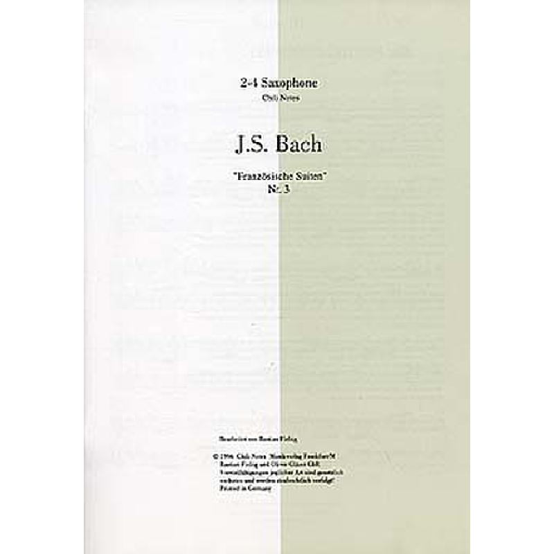 Titelbild für CHILI 4009 - FRANZOESISCHE SUITE 3 BWV 814