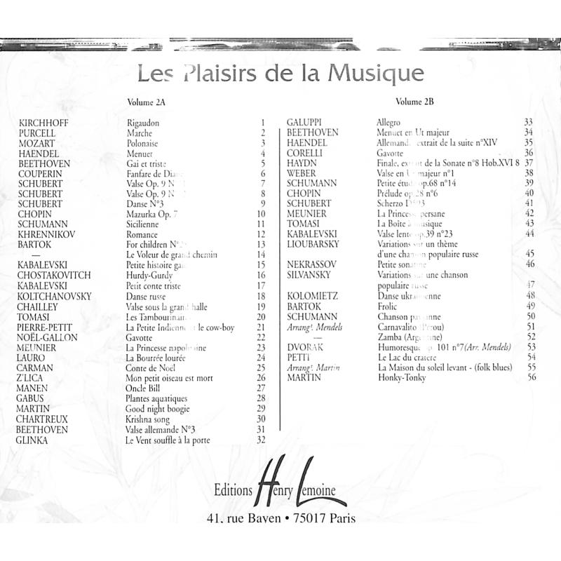 Notenbild für LEMOINE 24803D - LES PLAISIRS DE LA MUSIQUE 2A +