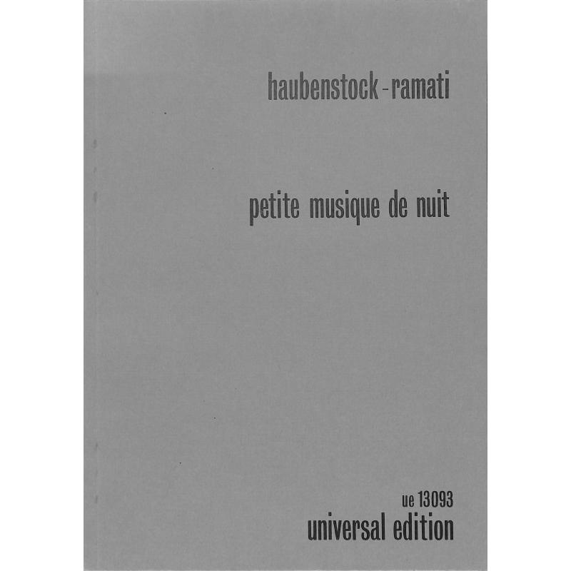 Titelbild für UE 13093 - PETITE MUSIQUE DE NUIT