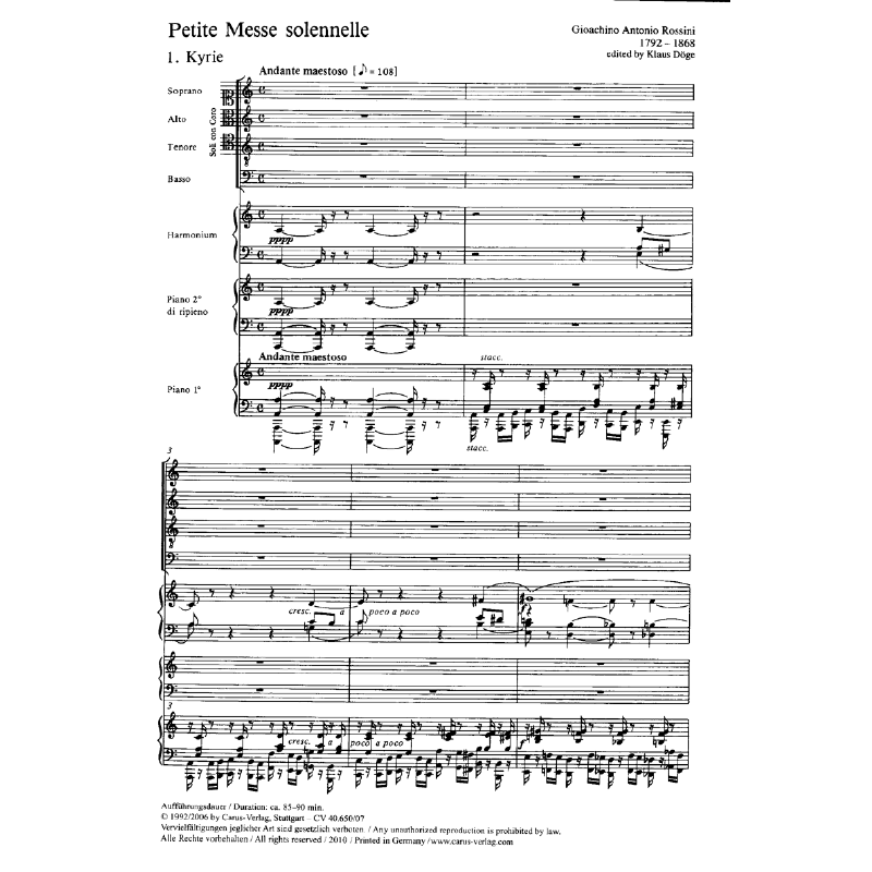 Notenbild für CARUS 40650-07 - PETITE MESSE SOLENNELLE