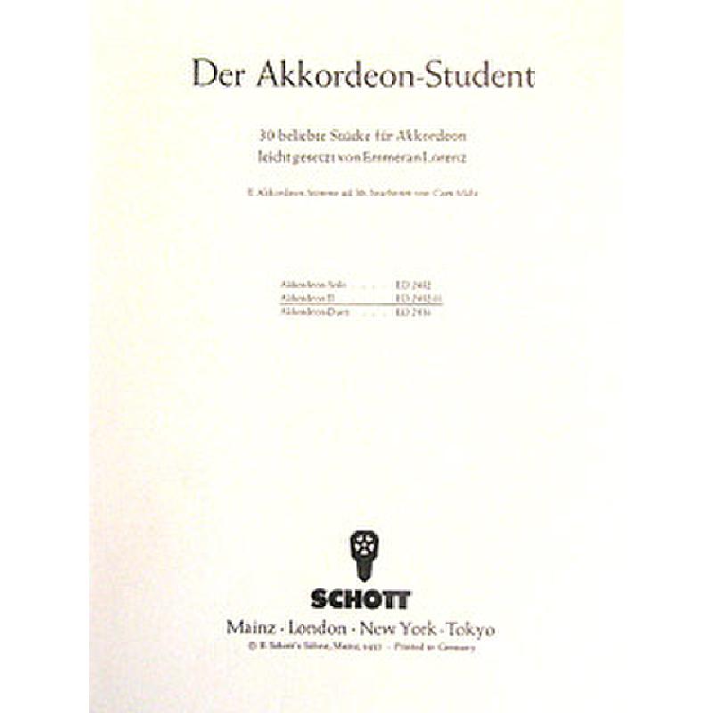 Titelbild für ED 2402-01 - DER AKKORDEON STUDENT