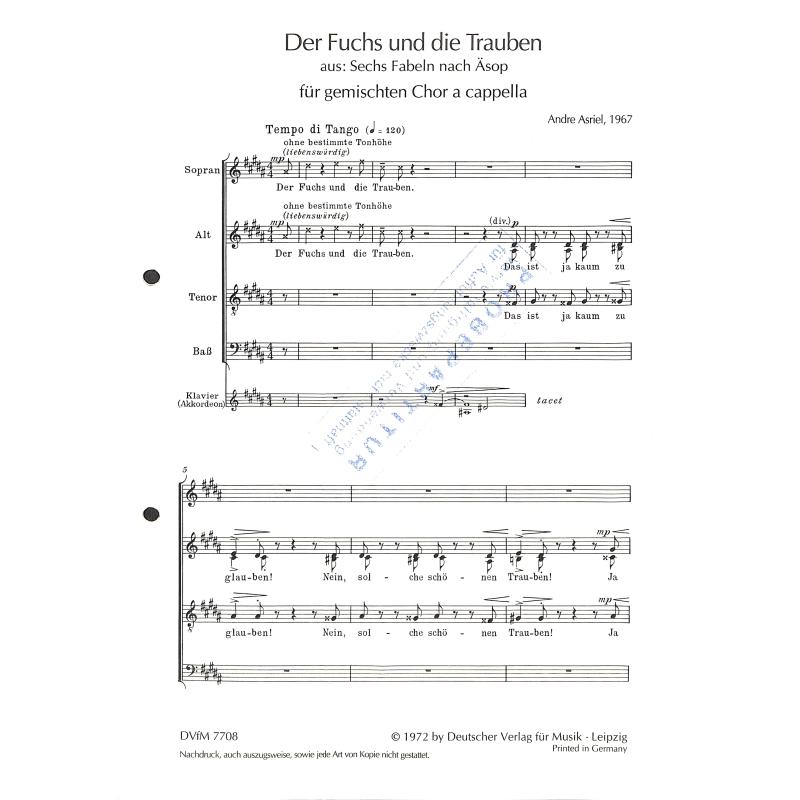 Titelbild für DV 7708 - DER FUCHS UND DIE TRAUBEN