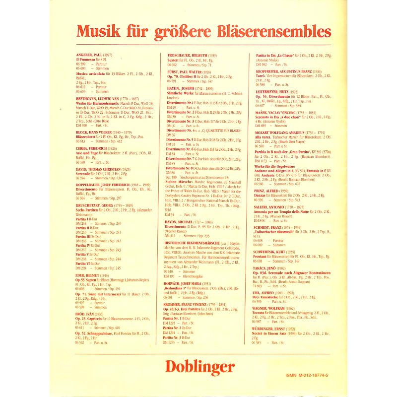 Notenbild für DM 1293-P - PARTITA 1 B-DUR OP 45/1
