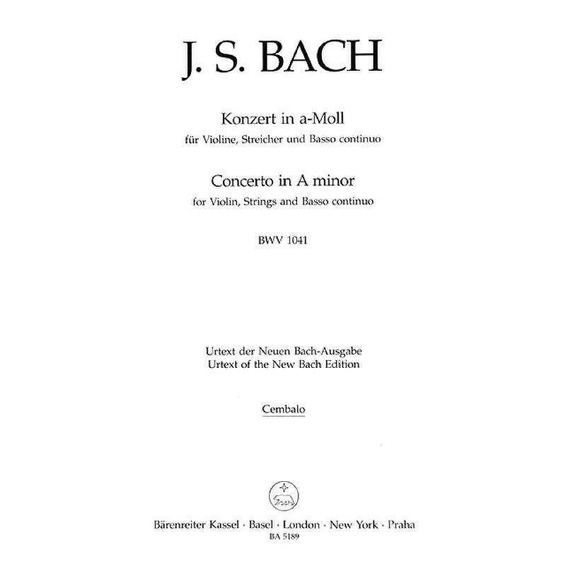 Titelbild für BA 5189-68 - Konzert 1 a-moll BWV 1041